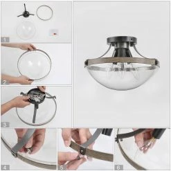 LNC Glass Semi-flush Mount Ceiling Light