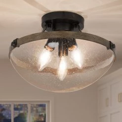 LNC Glass Semi-flush Mount Ceiling Light