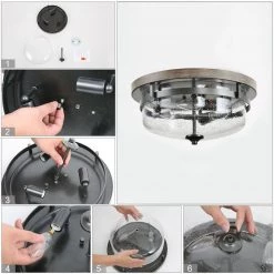 Hot Sale LNC Flush Mount Ceiling Light-3 Lights