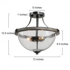 LNC Glass Globe Flush Mount Light