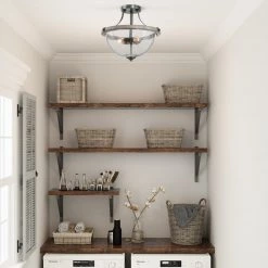 LNC Glass Globe Flush Mount Light