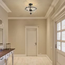 LNC Glass Globe Flush Mount Light