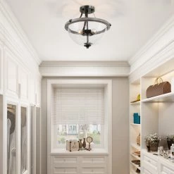 LNC Glass Globe Flush Mount Light