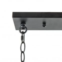 LNC Wood Iron Chandelier - 6 Light