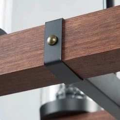 LNC Wood Iron Chandelier - 6 Light