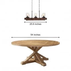 LNC Wood Iron Chandelier - 6 Light-Open Box Lighting