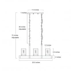 Hot Sale LNC Wood Iron Chandelier-3 Lights