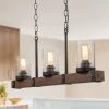 Hot Sale LNC Wood Iron Chandelier-3 Lights