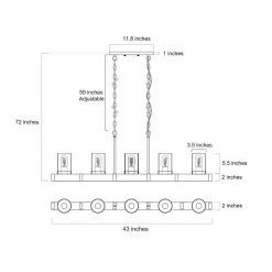 LNC Wood Iron Chandelier-Open Box