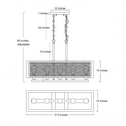 LNC Rectangle Wood Chandelier-Open Box 20 LNC Rectangle Wood Chandelier-Open Box