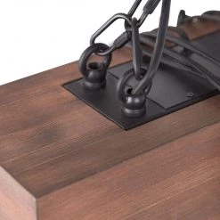 LNC Rustic Beam Wide Kitchen Chandelier-8 Lights