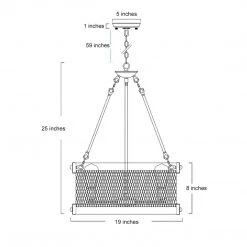 Lighting LNC Wood Drum Chandelier-Open Box