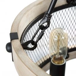 Lighting LNC Wood Drum Chandelier-Open Box