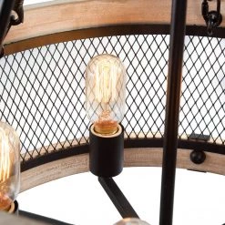 Lighting LNC Wood Drum Chandelier-Open Box