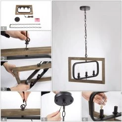 LNC Wood Geometric Farmhouse Chandelier-Clearance Lighting 27 LNC Wood Geometric Farmhouse Chandelier-Clearance Lighting