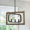 LNC Wood Geometric Farmhouse Chandelier-Clearance Lighting