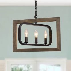 LNC Wood Geometric Farmhouse Chandelier-Clearance Lighting 25 LNC Wood Geometric Farmhouse Chandelier-Clearance Lighting