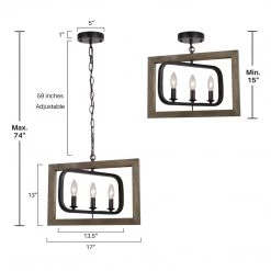 LNC Wood Geometric Farmhouse Chandelier-Clearance Lighting 20 LNC Wood Geometric Farmhouse Chandelier-Clearance Lighting