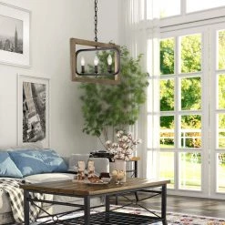 LNC Wood Geometric Farmhouse Chandelier-Clearance Lighting 23 LNC Wood Geometric Farmhouse Chandelier-Clearance Lighting