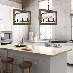 LNC Wood Geometric Farmhouse Chandelier-Clearance Lighting 17 LNC Wood Geometric Farmhouse Chandelier-Clearance Lighting