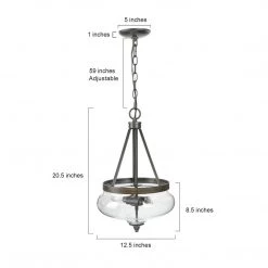 LNC Modern Drum-shaped Glass Chandelier-3 Lights Hot Sale