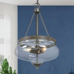 LNC Modern Drum-shaped Glass Chandelier-3 Lights Hot Sale
