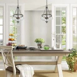 LNC Modern Drum-shaped Glass Chandelier-3 Lights Hot Sale