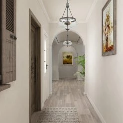 LNC Modern Drum-shaped Glass Chandelier-3 Lights Hot Sale