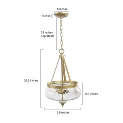 Hot Sale LNC Modern Gold Glass Chandelier-2 Lights