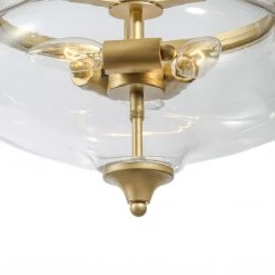 Hot Sale LNC Modern Gold Glass Chandelier-2 Lights