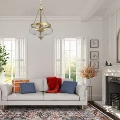 Hot Sale LNC Modern Gold Glass Chandelier-2 Lights