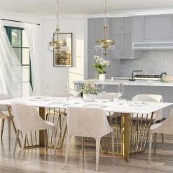 Hot Sale LNC Modern Gold Glass Chandelier-2 Lights