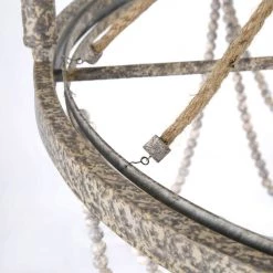 LNC Elegant Wooden Bead Chandelier-Open Box Lighting