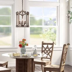 LNC Farmhouse Cylindrical Drum Chandeliers- 5 Lights-Open Box