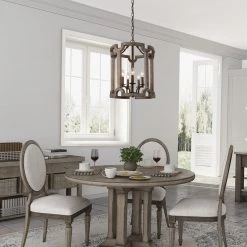 LNC Farmhouse Cylindrical Drum Chandeliers- 5 Lights