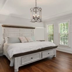 LNC Farmhouse Wood Chandelier-Open Box Lighting