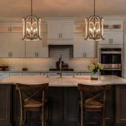 LNC Farmhouse Wood Chandelier-Open Box Lighting