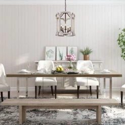 LNC Farmhouse Wood Chandelier-Open Box Lighting