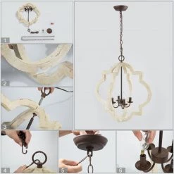 LNC Mini Cage Chandelier-4 Lights-Clearance Lighting