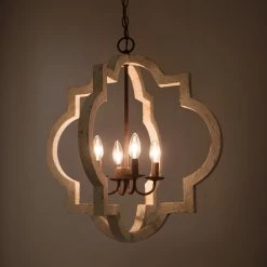 LNC Mini Cage Chandelier-4 Lights-Clearance Lighting