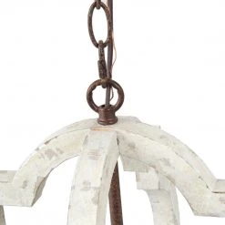 Google LNC Farmhouse White-washed Wood Chandeliers-Clearance