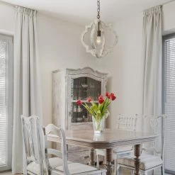 Google LNC Farmhouse White-washed Wood Chandeliers-Clearance