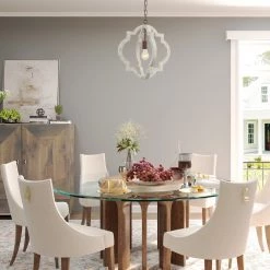 Google LNC Farmhouse White-washed Wood Chandeliers-Clearance