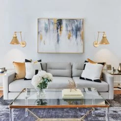 Modern LNC Swing Arm Gold Sconce