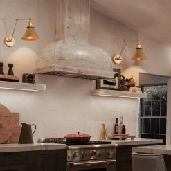 Modern LNC Swing Arm Gold Sconce