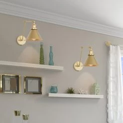 Modern LNC Swing Arm Gold Sconce