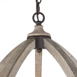 LNC Wooden Wine Barrel Chandelier-Open Box