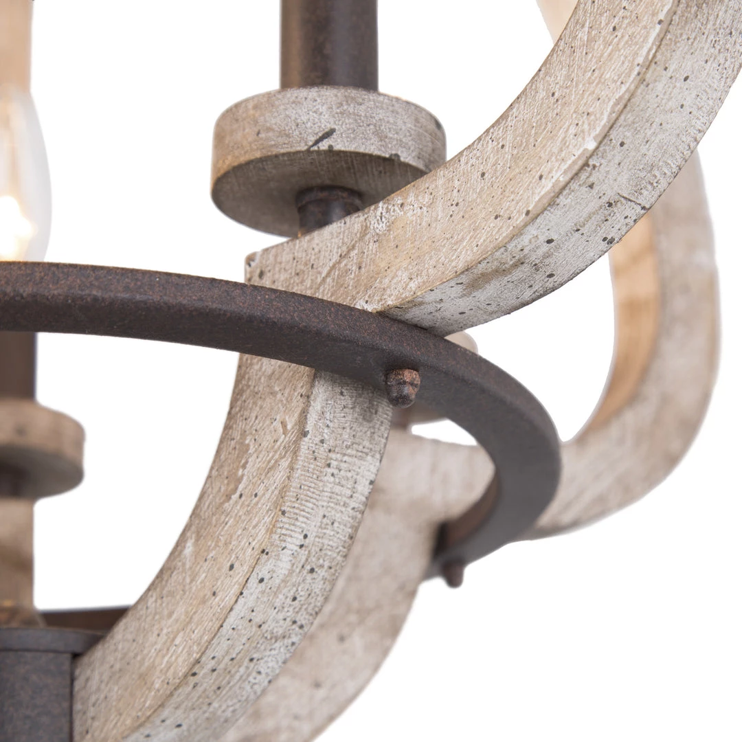 LNC Wooden Wine Barrel Chandelier-5 Lights 9 LNC Wooden Wine Barrel Chandelier-5 Lights