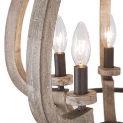 LNC Wooden Wine Barrel Chandelier-5 Lights 17 LNC Wooden Wine Barrel Chandelier-5 Lights