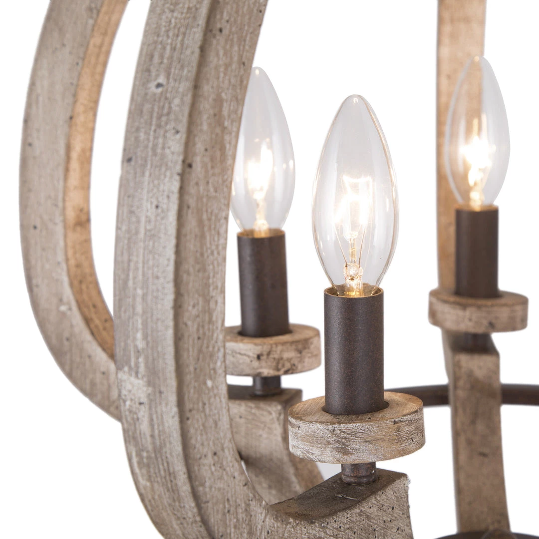LNC Wooden Wine Barrel Chandelier-5 Lights 10 LNC Wooden Wine Barrel Chandelier-5 Lights